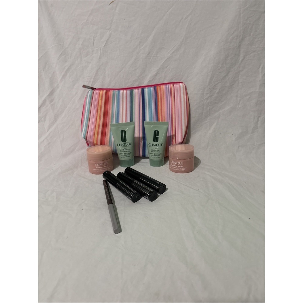 Clinique‎ Lot Of 9 Stocking Stuffers All New Scrubs Make Up Bag